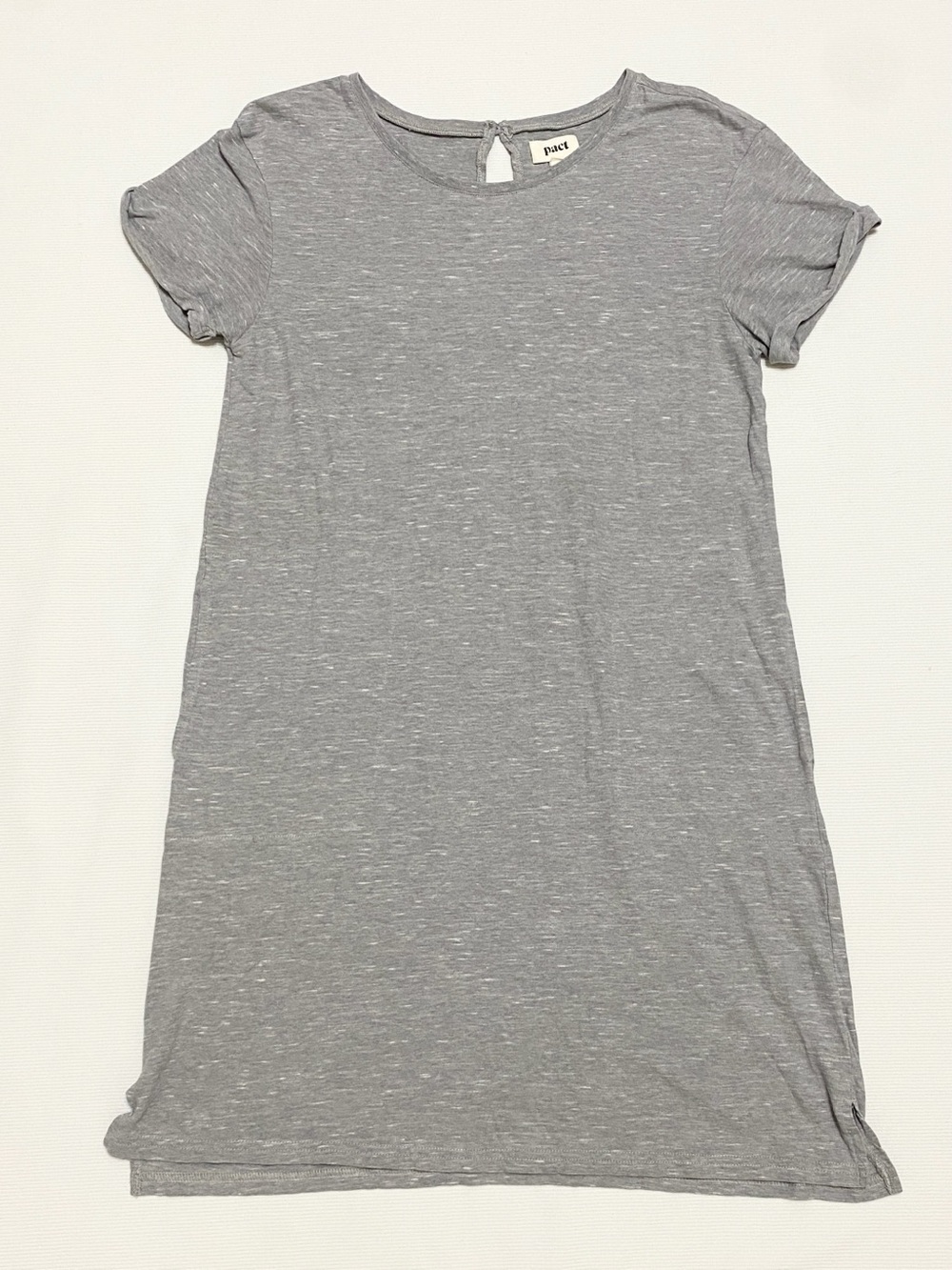 Pact Organic Cotton The Mix Gray T Shirt Dress With Pockets